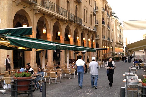 Outdoor cafes, Central Beirut