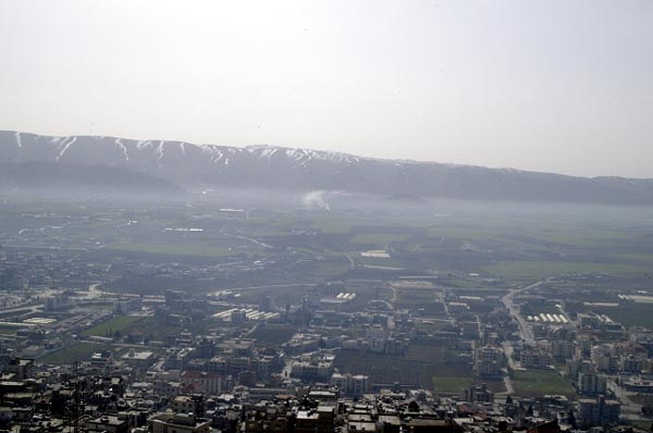 East across Bekaa to the Anti-Lebanon Range and Syria