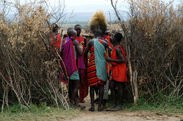 Visiting a Maasai village near the Sekenani Gate