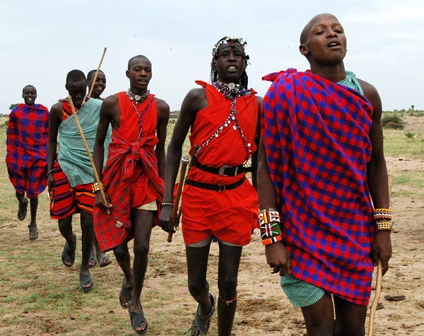The color red warns the wild animals that the Maasai are dangerous