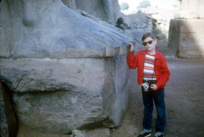 Paul Below the Statue of Ramsis II - Hanging on to His Toe