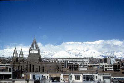 Skyline of Teheran, Iran - Showing the Cathedral
