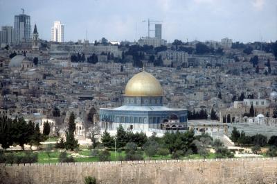 Temple Area and Dome of the Rock Mosque from the Slope of the Mount of Olives