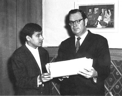 Bob Grupp and Ramsis Habib Butros at The Christian Center for Audio-Visual Services in Cairo, Egypt