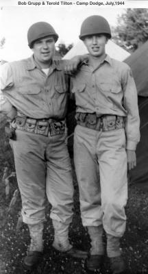 Bob Grupp  Terry Tilton at Camp Dodge - July, 1944