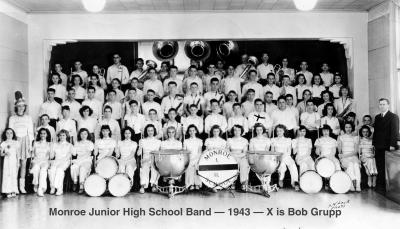 Monroe Jr Hi Band 1943 - Mason City, Iowa - Photo Contributed