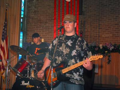 Andy and Drummer in His Band at Morningside Lutheran Church