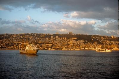 At Anchor off the Port of Haifa Israel