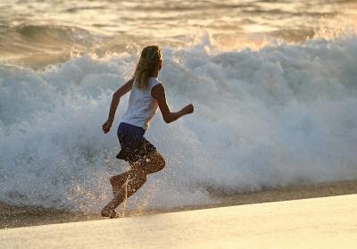Running on the Beach