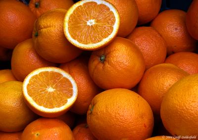market stall oranges