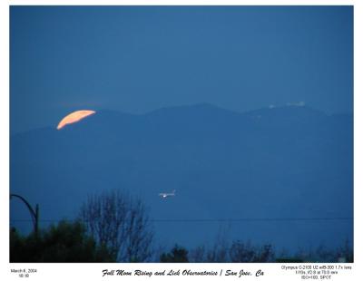 Full Moon rising over Mt. Hamilton and Lick Observatories