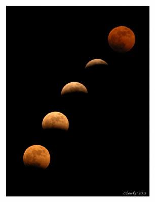 A composite of 5 shots I took of the May 2003 eclipse.