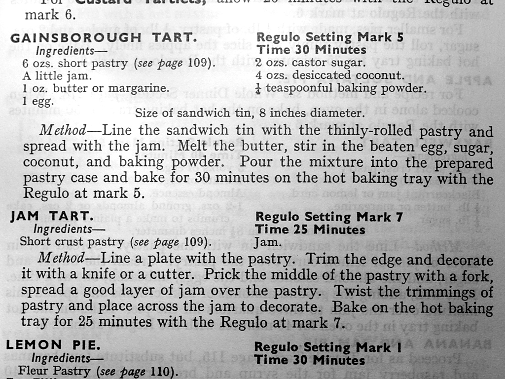 Gainsborough Tart recipe