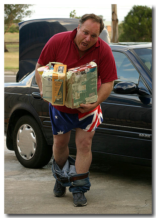 Caught with his pants down! *