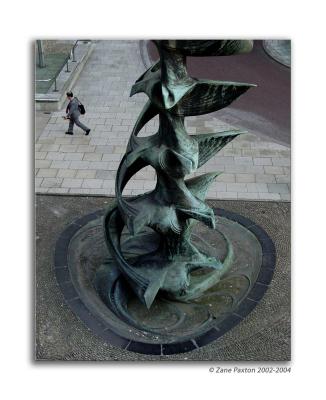 Located between the Waterloo train station and the London Eye on the raised walkway