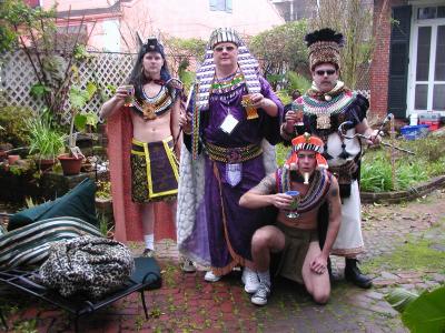 In The Courtyard, Antubis, King Tut, The Leopard King of Luxor and Our Drink Slave, Mojo.jpg
