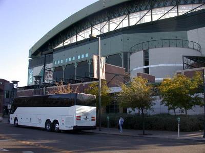 Our bus awaits us at Bank One Ballpark