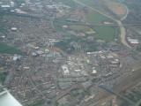 An arial view of Peterborough, with the Cathedral in center