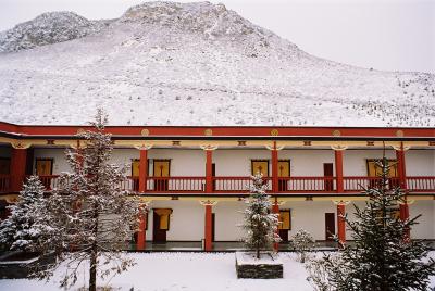 Coming out of the mountain - a warm shelter with a hot bath