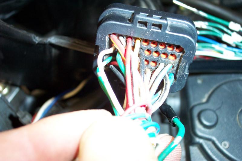 Here is the connector with pins removed