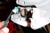 Next, I cleaned the grit off the pistons with a toothbrush and alcohol so I wouldn't push grit into the bore