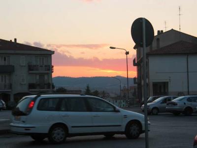 The sun sets as we leave Lioni.JPG