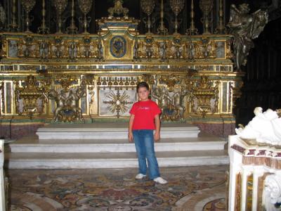 Flaminia stands out in front of Golden Altar.JPG
