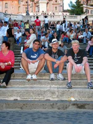 Tariq and friends on the Spanish steps.JPG