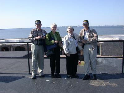 Gypsy pilots Don King, Andy Barrada & wives at Ft. Sumter SC.