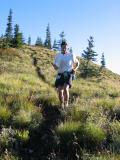 Tony C runs toward French Cabin