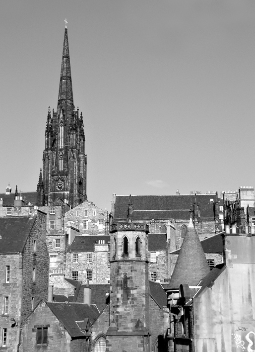 View from Candlemaker Row bw
