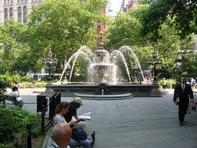 City Hall Park Fountain Looking East
