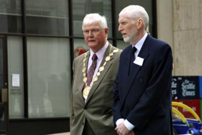 Lisburn Mayor Billie Bell with Lisburn Chief Executive Norman Davidson