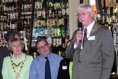 Galway Mayor Terry O’Flaherty , Seattle Galway Association President Mick McHugh and Lisburn Mayor Billie Bell