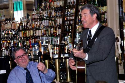 Seattle Galway Association President Mick McHugh with MC Dick Foley