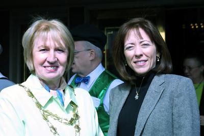 Galway Mayor Terry OFlaherty with U S  Senator Maria Cantwell