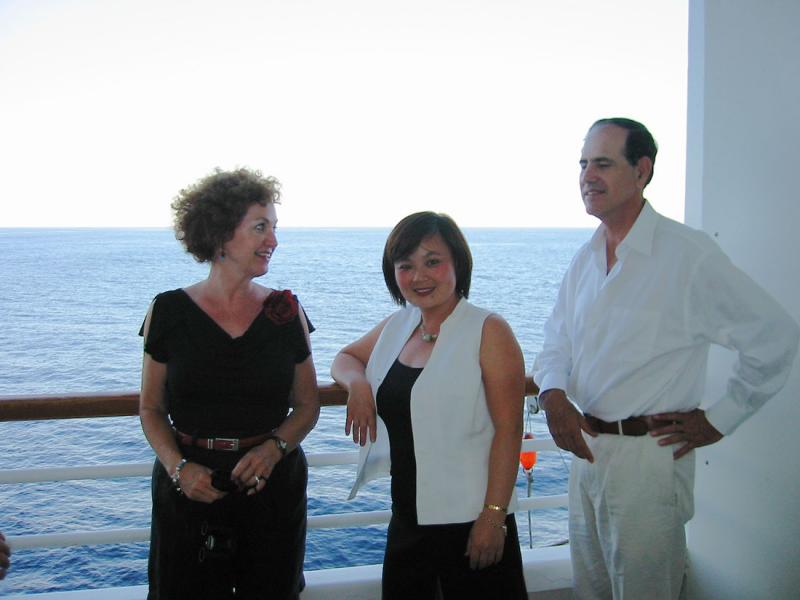 Betsy, Faye & Roger on our deck