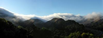 Fog panorama above Sausalito