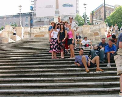 Where it started -- at 10 AM on August 10, on the tenth step of the Spanish Steps.