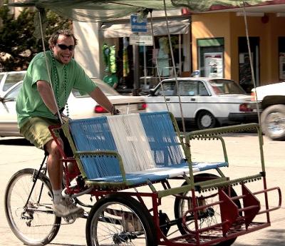 Cool Dude on a Bike Taxi