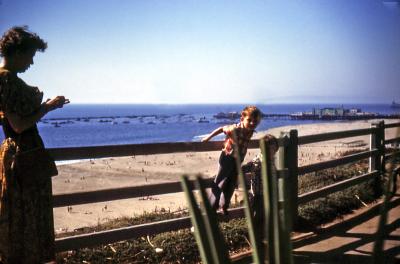 Anne, Steve, and Greg; Santa Monica Pier, 1951