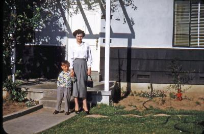 Betty and Steve at Bob and Gladys'; Inglewood, Calif., 1952
