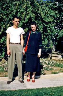 Bud and Anne at Bob and Gladys'; Inglewood, Calif., 1952