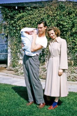 Bud, Anne, and Bill at Bob and Gladys'; Inglewood, Calif., 1952