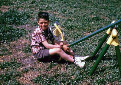 Chris at farm; Diana, Sask., 1964