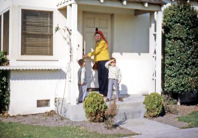 Lorraine, Steve, and Greg at Lorraine; Inglewood, Calif., 1952