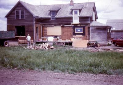 remodeling farm house (Paul); Diana, Sask., 1965
