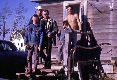 Steve, Greg, Terry, Kevin, and Chris at farm; Diana, Sask., 1962