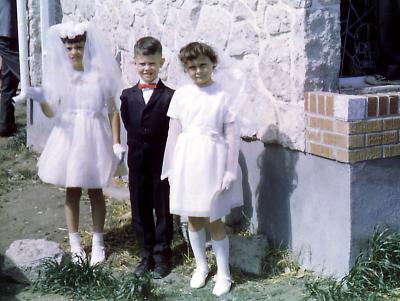 Lorraine and friends at First Communion; Wilcox, Sask., 1966
