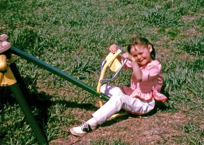 Lorraine at farm; Diana, Sask., 1965
